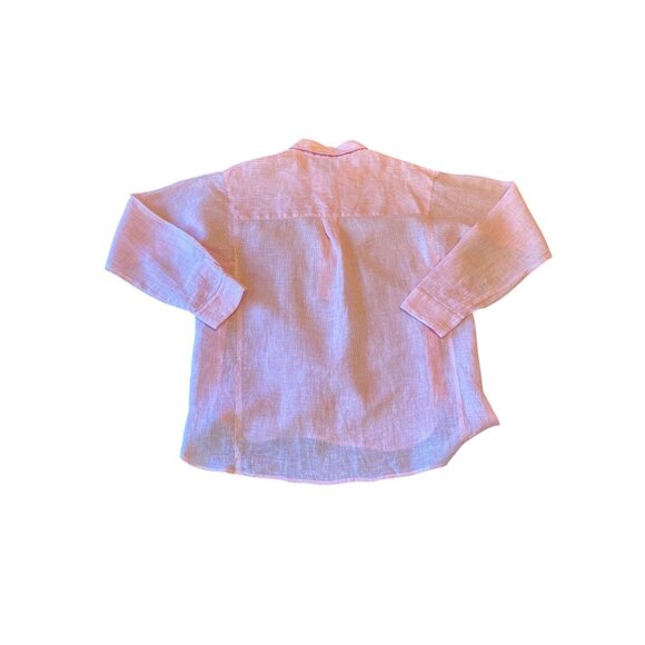 J. McLaughlin XS Pink Striped Pop Overn Womens Blouse - Picture 5 of 5